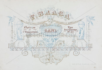 Trade card of F Braga  scientific instrument maker  19th century.