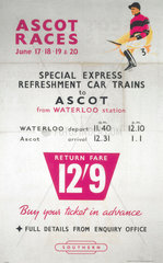 ‘Ascot Races’  BR poster  1954.