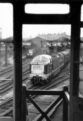 Class 55 'Deltic' diesel locomotive  Leeds Central Station  c early 1960s.