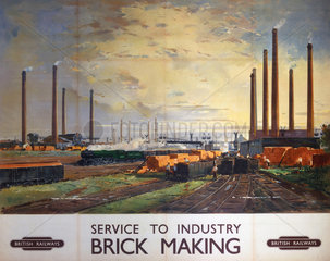 'Service to Industry - Brick Making'  BR poster  1948-1964.