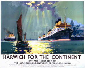 ‘Harwich for the Continent’  LNER poster  1940.