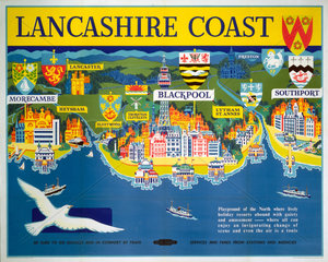 ‘Lancashire Coast’  BR (LMR) poster  1957.