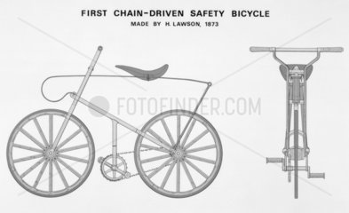 H Lawson's first rear-chain-drive safety bi