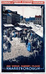 'Old World Market-Places - Knaresborough'  LNER poster  c 1930s.