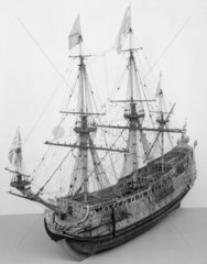 HMS 'Prince'  1670. Model (scale 1:48). Thi