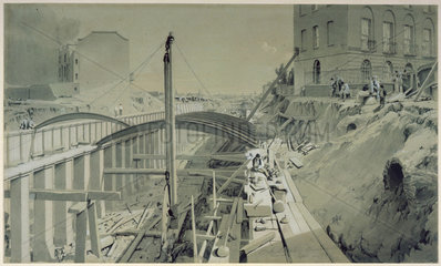 Building the retaining walls at Park Street  Camden Town  September 1836.