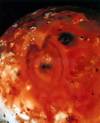 Close up view of Io  one of the moons of Jupiter  1979.