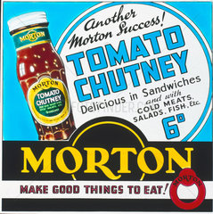 Advertisement for Morton tomato chutney  c 1950s.