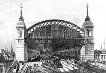 Terminus  Cannon Street Station  London  1866.