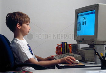 Child using a computer  1997.