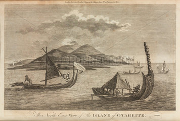 Native sailing vessels  Tahiti  c 1773.