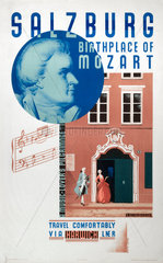 ‘Salzburg  Birthplace of Mozart'  LNER poster  1931.