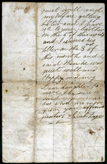 Letter from Samuel Clark’s mother to his sister  1856.