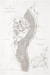 ‘Map of the Menai Strait at and adjacent to the Suspension Bridge’  1828.