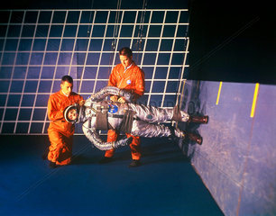 Astronaut training in simulated lunar gravity  1964.