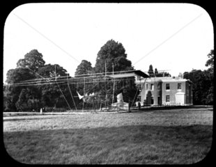 Maxim's flying machine  part assembled  Baldwin's Park  Kent  1893-1894.