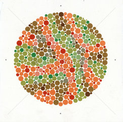 An Ishihara Chart for testing colour-blindness  c 1959.