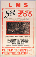 'See the New Zoo'  LMS poster  c 1930s.
