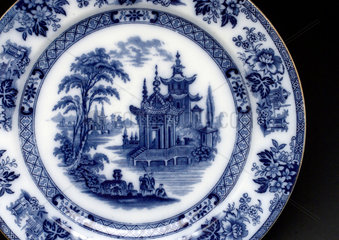 Willow pattern plate  19th century.