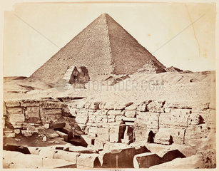 The Sphinx and Great Pyramid of Giza  Egypt  1865.