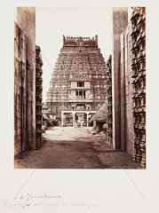 Hindu temple  Tamil Nadu  India  c 1865.
