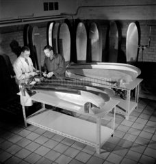 Preparing popellor blades  London Airport  1956.