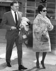 Richard Burton and Elizabeth Taylor  Dublin Airport  4 April 1965.