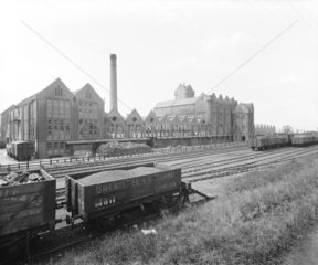 Railway wagons outside the McVitie & Price biscuit factory  Edinburgh  1915.