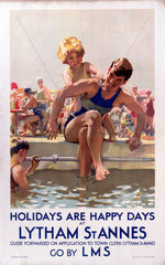 ‘Holidays are Happy Days at Lytham St Annes’  LMS poster  1923-1947.