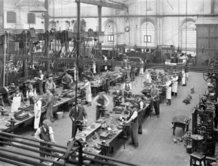 Manufacturing small parts in the wagon shop at Wolverton works  c 1928.