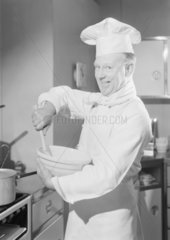 Chef with mixing bowl  1949.