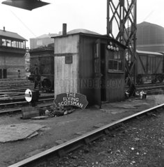 Foreman's hut at King's Cross station yard  1 September 1950.
