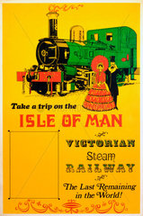 ‘Isle of Man Victorian Steam Railway’  poster  c 1980s.
