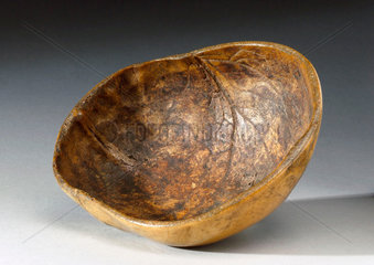 Bowl made of human skull  Tibetan  18th or 19th century.