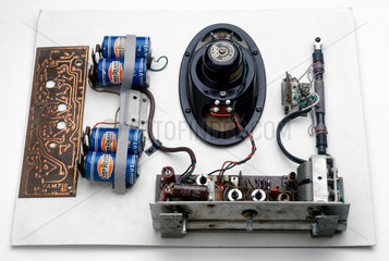 Components of a Pam 710 portable radio  1956.