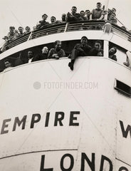 The 'Empire Windrush' arriving from Jamaica  1948.