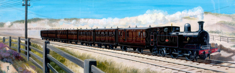 Wirral Railway train on the way to Birkenhead  1895.