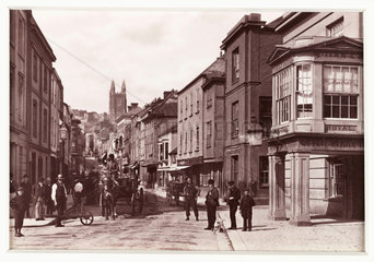 'Totnes  High Street and Seven Stars Hotel'  c 1880.