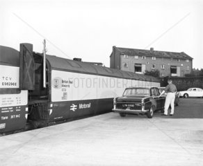 Motorail terminal at Caledonian Road Station  London  18 July 1967.