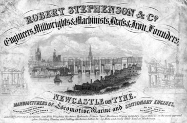 Trade Card of Robert Stephenson & Company  English engineer  c 1800s.