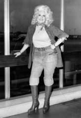 Dolly Parton arrives at Heathrow  May 1977.