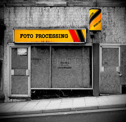 Boarded up photographer’s shop  Bradford  West Yorkshire  2007.