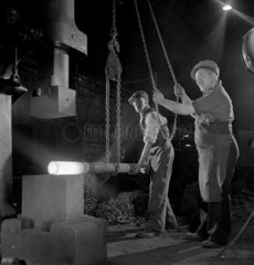 Blacksmiths and forge hammer  Whessoe Ltd  1951.