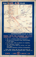 The Rail-Air Plan...20 000 000 Miles a Year'  poster  c 1923-1947.