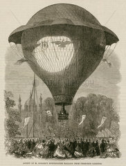 ‘Ascent of Mr Godard’s Montgolfier Balloon from Cremorne Gardens’  1864.