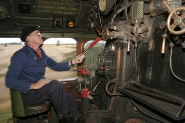 Driving the controls of the ‘Flying Scotsman’  31 August 2004.