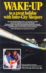 'Wake-Up to a Great Holiday with Inter-City Sleepers'  BR poster  1982.