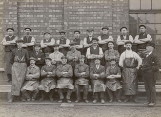 Workers at Doncaster works  South Yorkshire  c 1916.