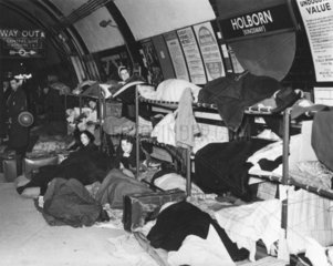 Air raid shelter  Holborn Station  World War Two  30 January 1940.