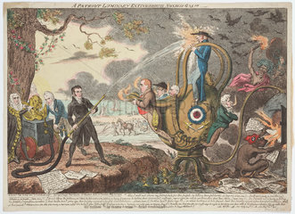 'A Patriot Luminary Extinguishing Noxious Gas’  1817.
